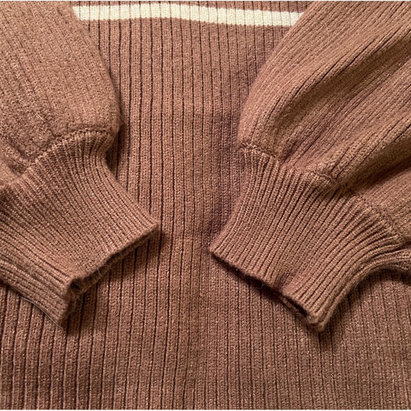 Gilli Women’s Sweater Plus Brown Tan Stripe Cropped Women's 2X EUC - Picture 9 of 11
